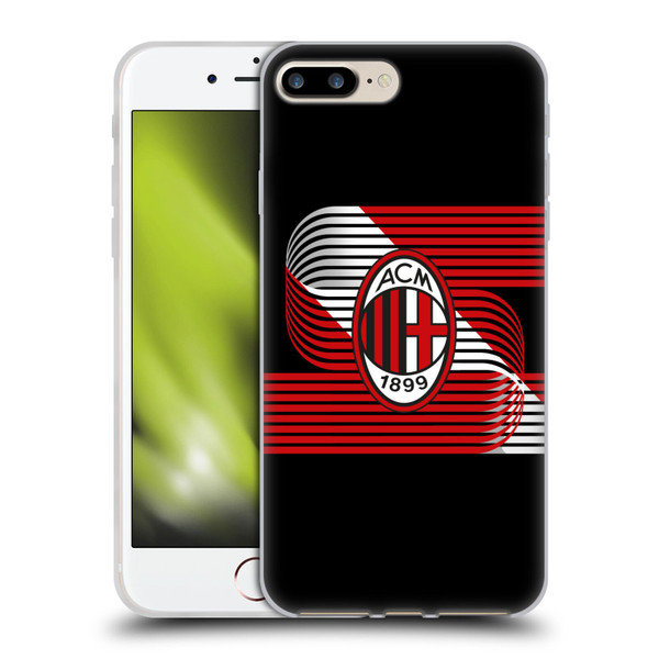 AC Milan Crest Patterns Diagonal Soft Gel Case for Apple iPhone 7 Plus / iPhone 8 Plus & MagSafe
