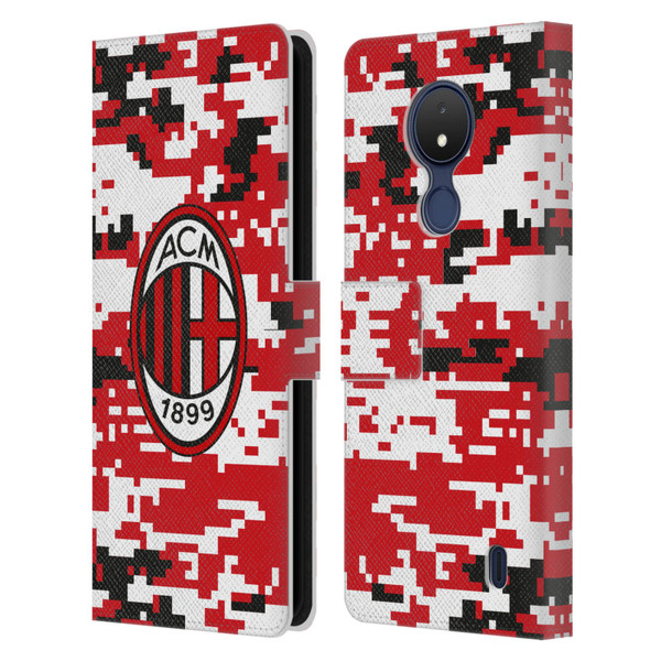 AC Milan Crest Patterns Digital Camouflage Leather Book Wallet Case Cover For Nokia C21