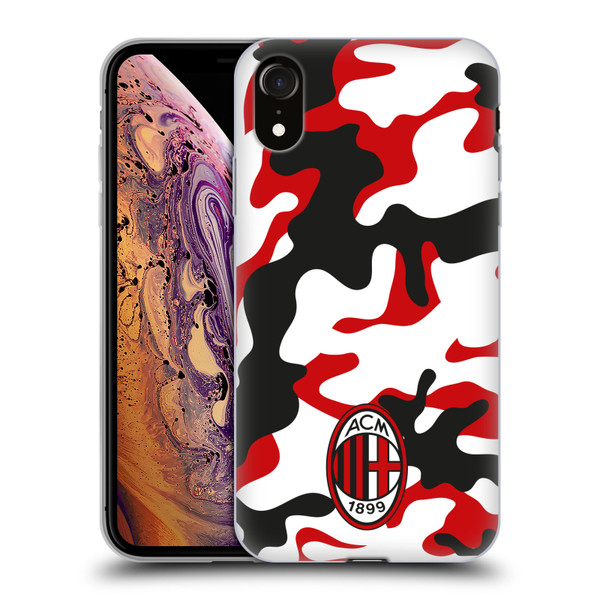 AC Milan Crest Patterns Camouflage Soft Gel Case for Apple iPhone XR
