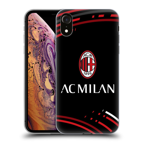 AC Milan Crest Patterns Curved Soft Gel Case for Apple iPhone XR