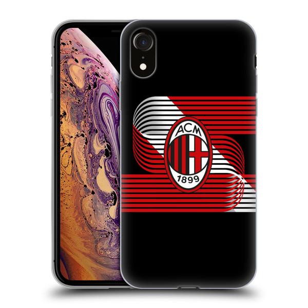 AC Milan Crest Patterns Diagonal Soft Gel Case for Apple iPhone XR