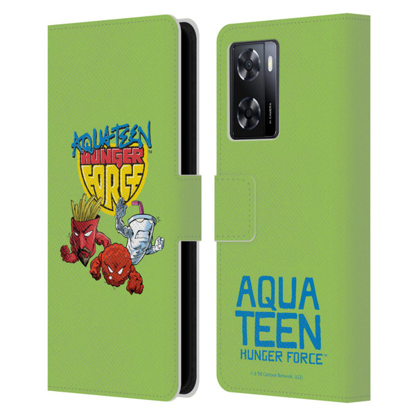 Aqua Teen Hunger Force Graphics Group Leather Book Wallet Case Cover For OPPO A57s