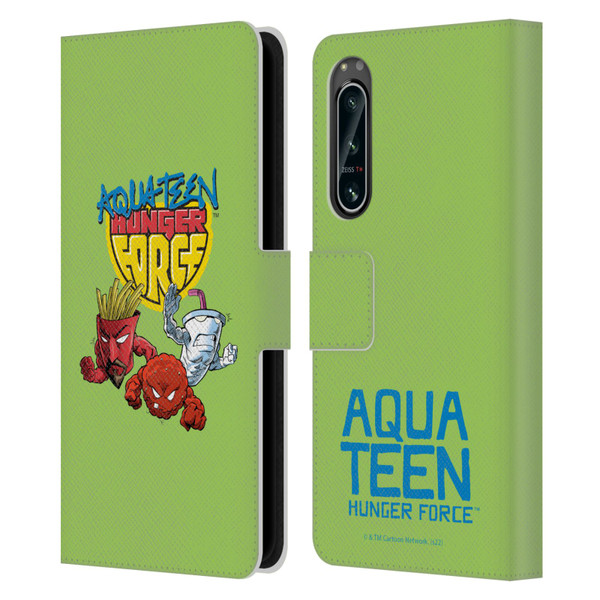 Aqua Teen Hunger Force Graphics Group Leather Book Wallet Case Cover For Sony Xperia 5 IV