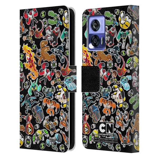 Ben 10: Animated Series Graphics Alien Pattern Leather Book Wallet Case Cover For Motorola Edge 30 Neo 5G