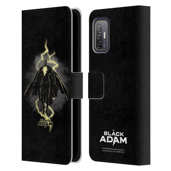 Black Adam Graphics Lightning Leather Book Wallet Case Cover For HTC Desire 21 Pro 5G