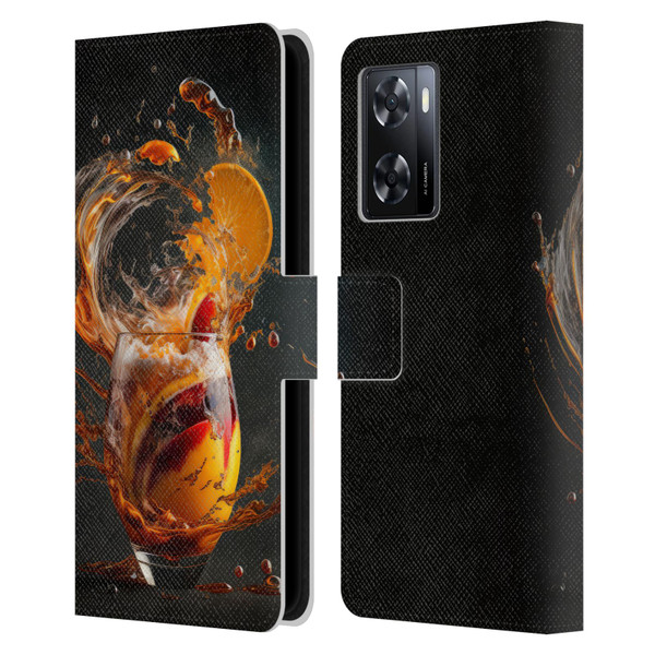 Spacescapes Cocktails Modern Twist, Hurricane Leather Book Wallet Case Cover For OPPO A57s