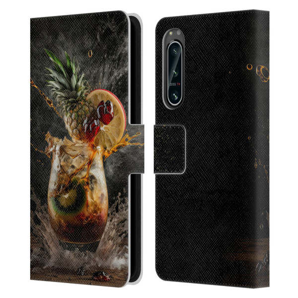 Spacescapes Cocktails Exploding Mai Tai Leather Book Wallet Case Cover For Sony Xperia 5 IV