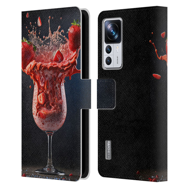 Spacescapes Cocktails Strawberry Infusion Daiquiri Leather Book Wallet Case Cover For Xiaomi 12T Pro