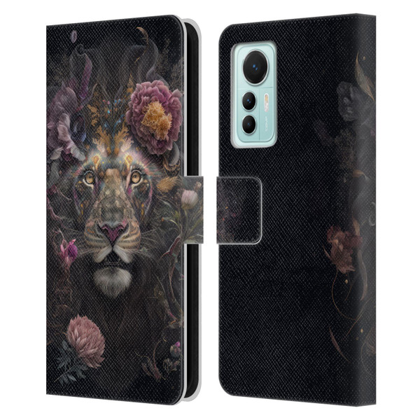 Spacescapes Floral Lions Pride Leather Book Wallet Case Cover For Xiaomi 12 Lite