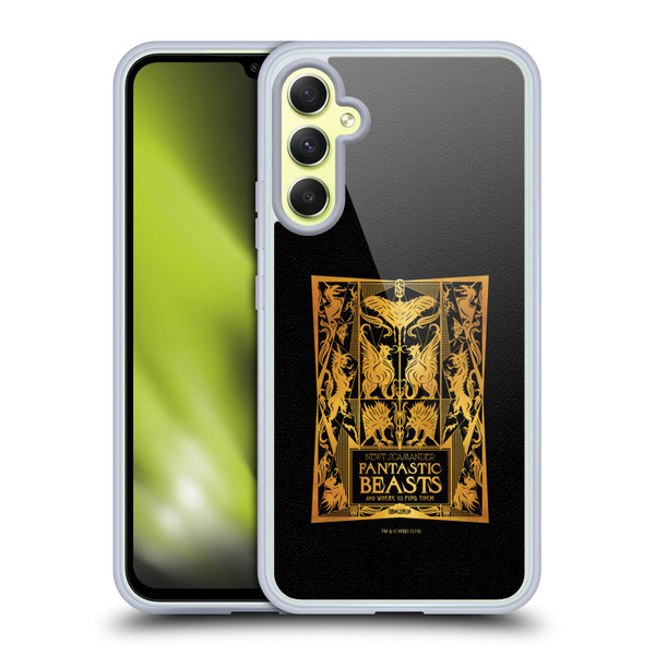 Fantastic Beasts The Crimes Of Grindelwald Art Nouveau Book Cover Soft Gel Case for Samsung Galaxy A34 5G