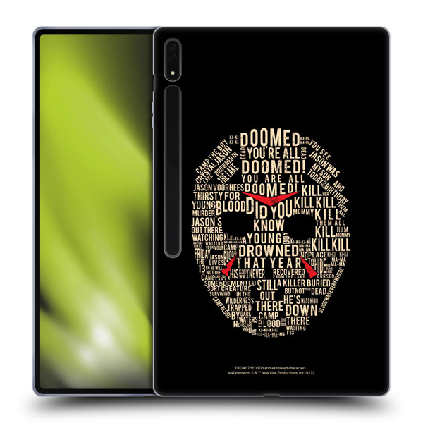Friday the 13th 1980 Graphics Typography Soft Gel Case for Samsung Galaxy Tab S8 Ultra