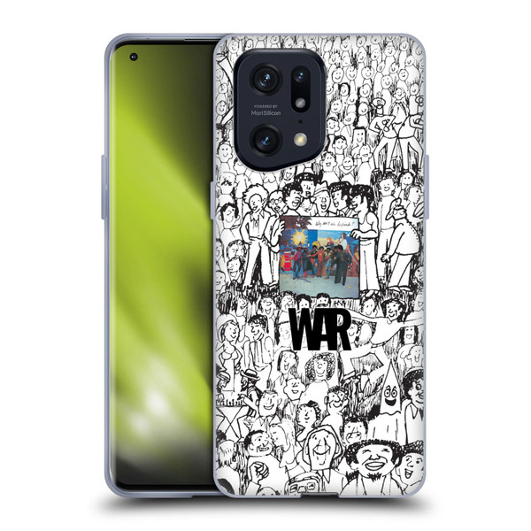 War Graphics Friends Doodle Art Soft Gel Case for OPPO Find X5 Pro