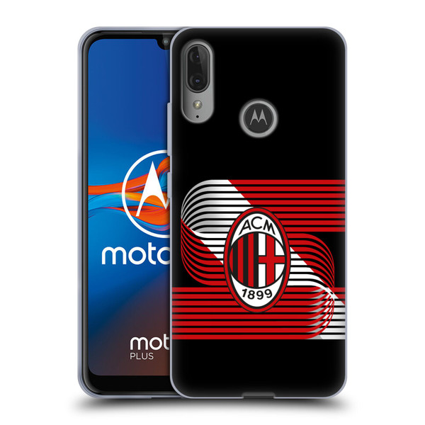 AC Milan Crest Patterns Diagonal Soft Gel Case for Motorola Moto E6 Plus