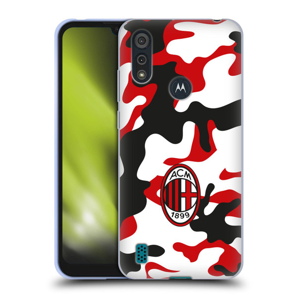 AC Milan Crest Patterns Camouflage Soft Gel Case for Motorola Moto E6s (2020)