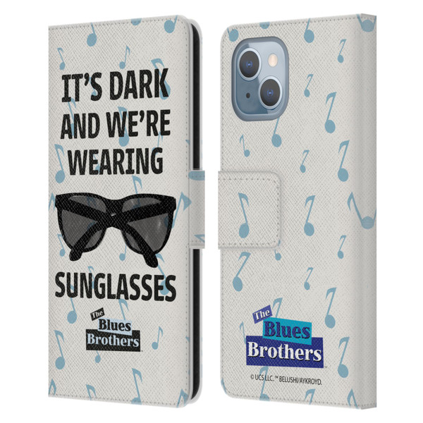 The Blues Brothers Graphics Sunglasses Leather Book Wallet Case Cover For Apple iPhone 14