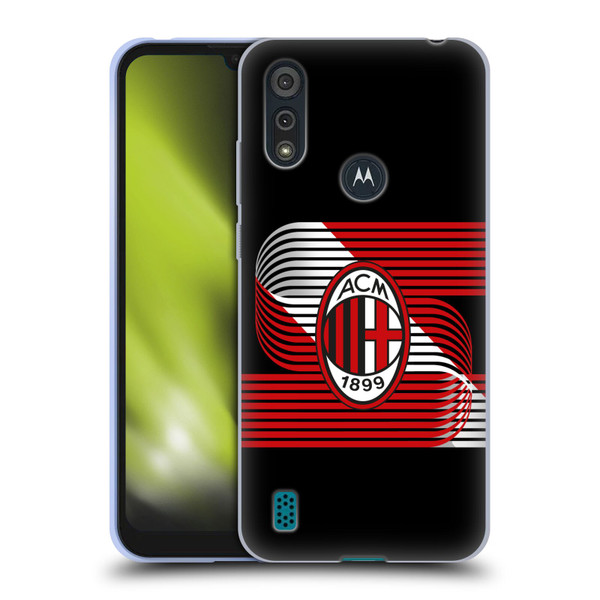 AC Milan Crest Patterns Diagonal Soft Gel Case for Motorola Moto E6s (2020)
