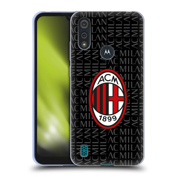 AC Milan Crest Patterns Red And Grey Soft Gel Case for Motorola Moto E6s (2020)