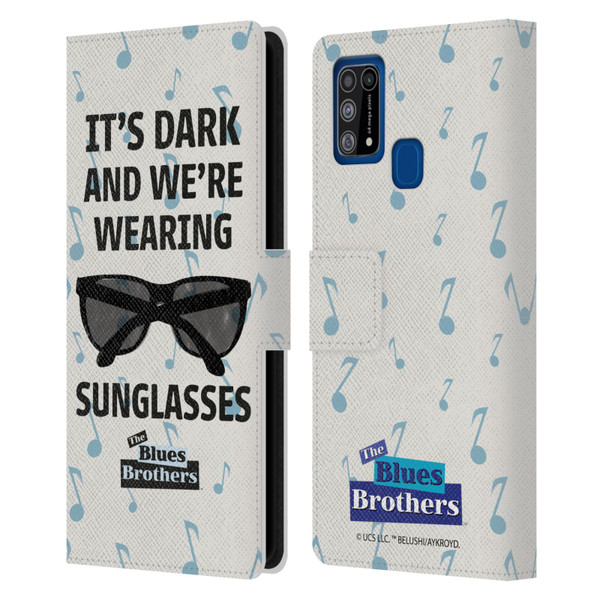 The Blues Brothers Graphics Sunglasses Leather Book Wallet Case Cover For Samsung Galaxy M31 (2020)