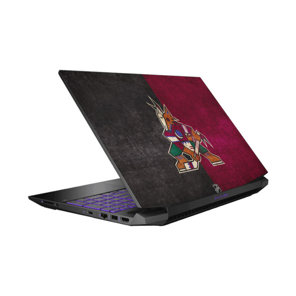 NHL Arizona Coyotes Half Distressed Vinyl Sticker Skin Decal Cover for HP Pavilion 15.6" 15-dk0047TX