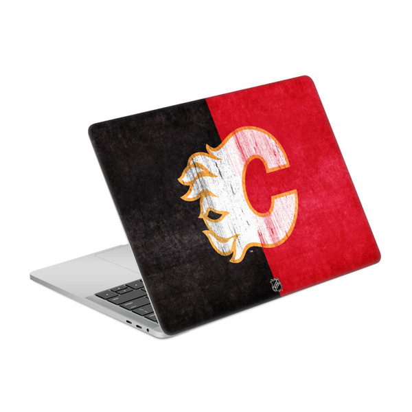 NHL Calgary Flames Half Distressed Vinyl Sticker Skin Decal Cover for Apple MacBook Pro 13" A2338