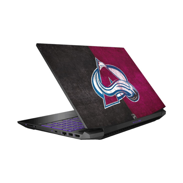 NHL Colorado Avalanche Half Distressed Vinyl Sticker Skin Decal Cover for HP Pavilion 15.6" 15-dk0047TX