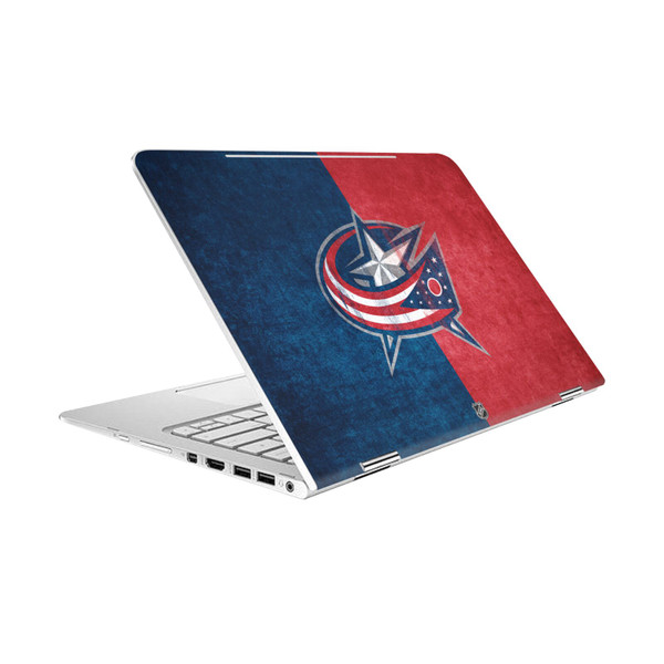 NHL Columbus Blue Jackets Half Distressed Vinyl Sticker Skin Decal Cover for HP Spectre Pro X360 G2