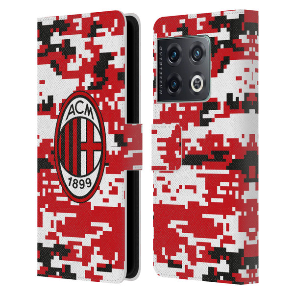 AC Milan Crest Patterns Digital Camouflage Leather Book Wallet Case Cover For OnePlus 10 Pro