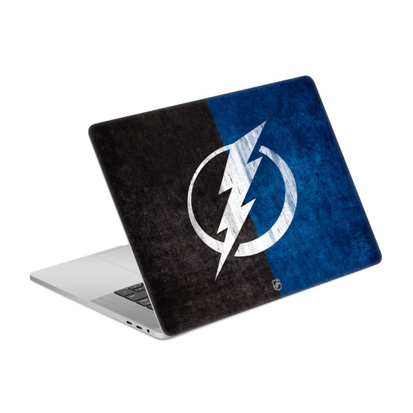 NHL Tampa Bay Lightning Half Distressed Vinyl Sticker Skin Decal Cover for Apple MacBook Pro 15.4" A1707/A1990