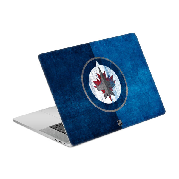 NHL Winnipeg Jets Half Distressed Vinyl Sticker Skin Decal Cover for Apple MacBook Pro 15.4" A1707/A1990