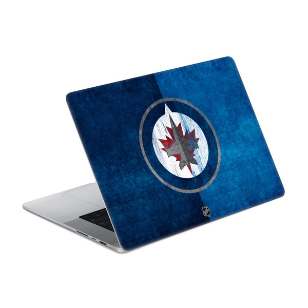 NHL Winnipeg Jets Half Distressed Vinyl Sticker Skin Decal Cover for Apple MacBook Pro 14" A2442
