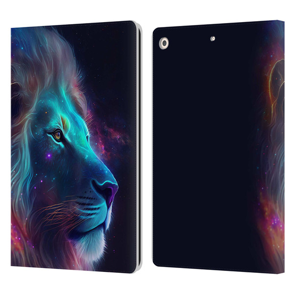 Wumples Cosmic Animals Lion Leather Book Wallet Case Cover For Apple iPad 10.2 2019/2020/2021