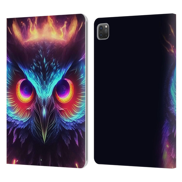 Wumples Cosmic Animals Owl Leather Book Wallet Case Cover For Apple iPad Pro 11 2020 / 2021 / 2022