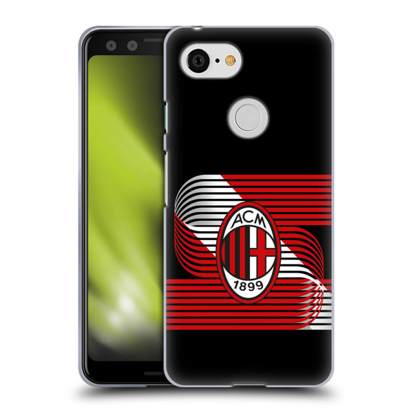 AC Milan Crest Patterns Diagonal Soft Gel Case for Google Pixel 3
