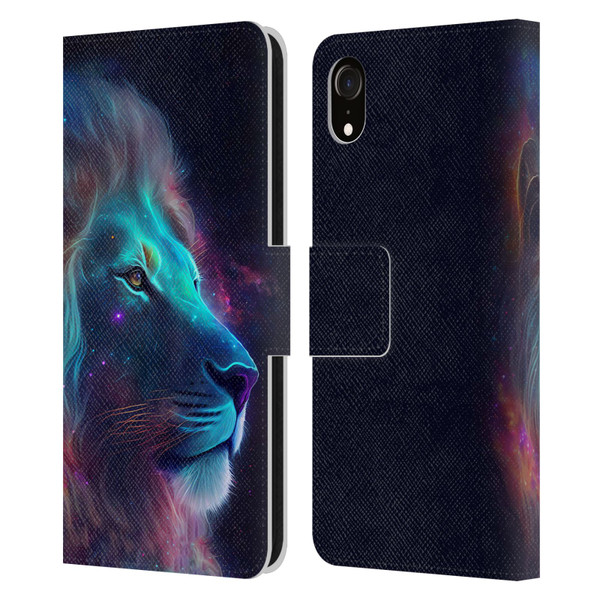 Wumples Cosmic Animals Lion Leather Book Wallet Case Cover For Apple iPhone XR