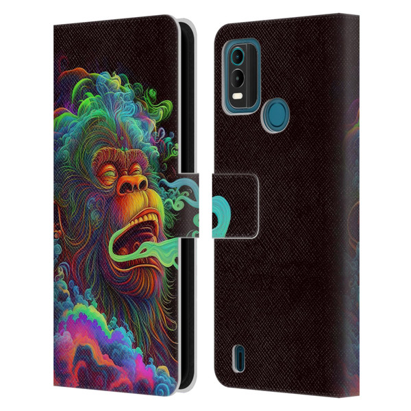 Wumples Cosmic Animals Clouded Monkey Leather Book Wallet Case Cover For Nokia G11 Plus