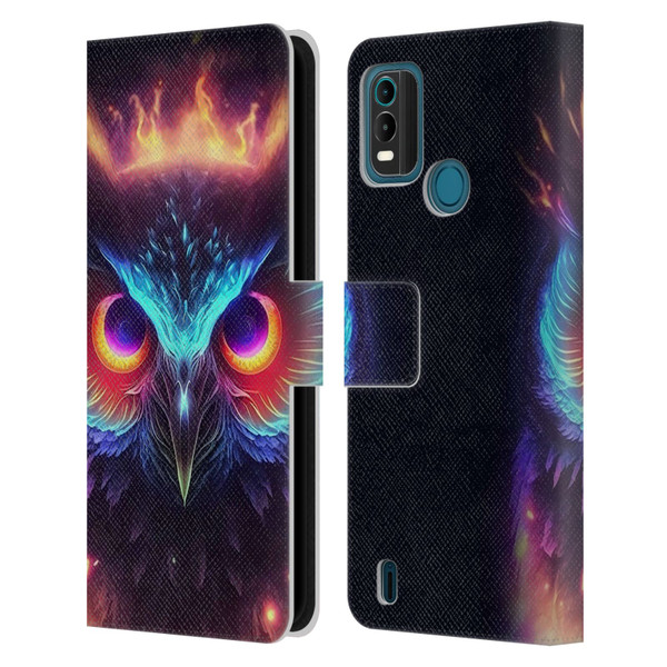 Wumples Cosmic Animals Owl Leather Book Wallet Case Cover For Nokia G11 Plus