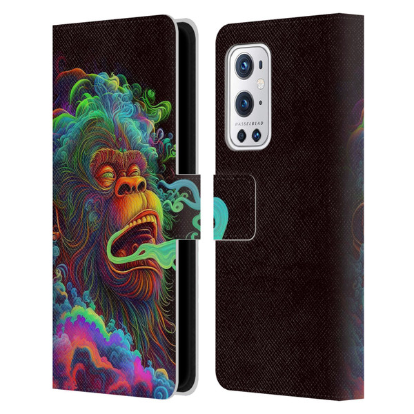 Wumples Cosmic Animals Clouded Monkey Leather Book Wallet Case Cover For OnePlus 9 Pro