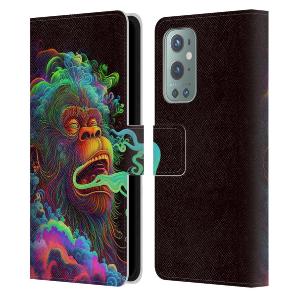 Wumples Cosmic Animals Clouded Monkey Leather Book Wallet Case Cover For OnePlus 9