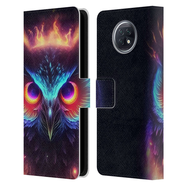 Wumples Cosmic Animals Owl Leather Book Wallet Case Cover For Xiaomi Redmi Note 9T 5G