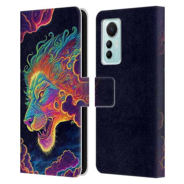 Wumples Cosmic Animals Clouded Lion Leather Book Wallet Case Cover For Xiaomi 12 Lite