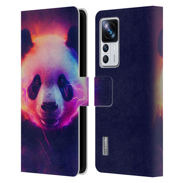 Wumples Cosmic Animals Panda Leather Book Wallet Case Cover For Xiaomi 12T Pro