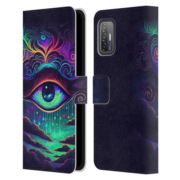 Wumples Cosmic Arts Eye Leather Book Wallet Case Cover For HTC Desire 21 Pro 5G
