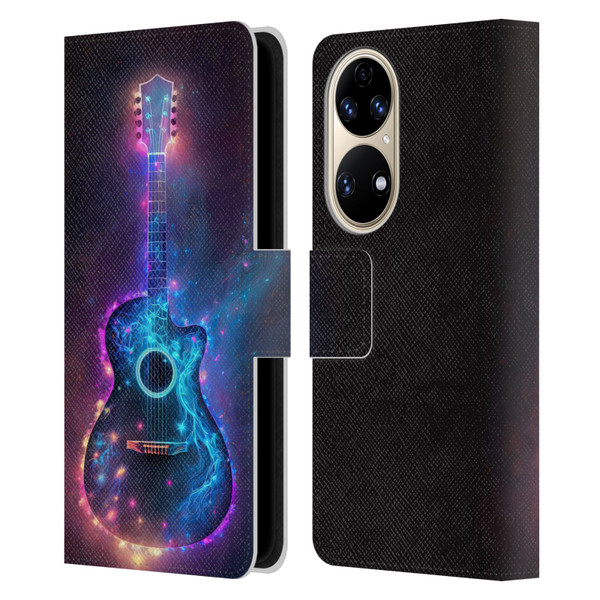 Wumples Cosmic Arts Guitar Leather Book Wallet Case Cover For Huawei P50