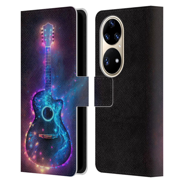 Wumples Cosmic Arts Guitar Leather Book Wallet Case Cover For Huawei P50 Pro