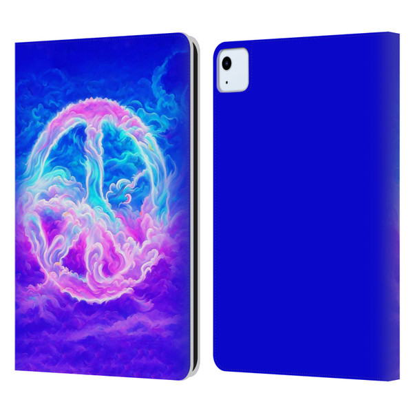 Wumples Cosmic Arts Clouded Peace Symbol Leather Book Wallet Case Cover For Apple iPad Air 2020 / 2022