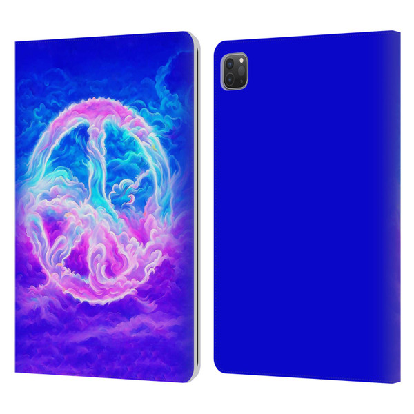 Wumples Cosmic Arts Clouded Peace Symbol Leather Book Wallet Case Cover For Apple iPad Pro 11 2020 / 2021 / 2022