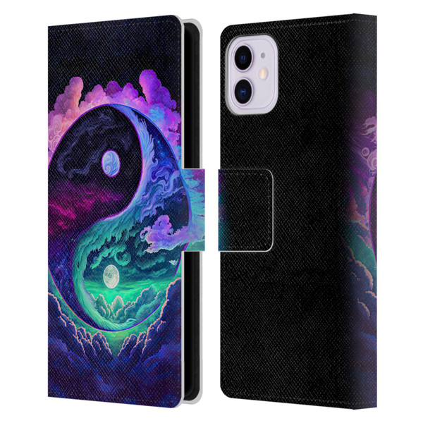 Wumples Cosmic Arts Clouded Yin Yang Leather Book Wallet Case Cover For Apple iPhone 11