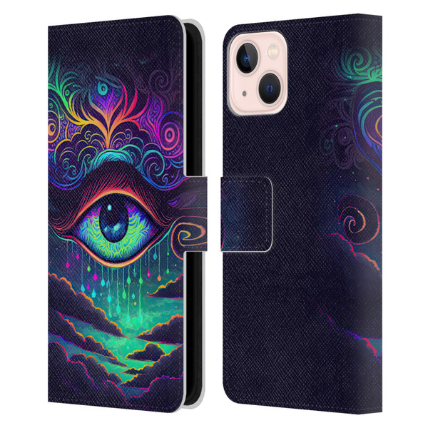 Wumples Cosmic Arts Eye Leather Book Wallet Case Cover For Apple iPhone 13
