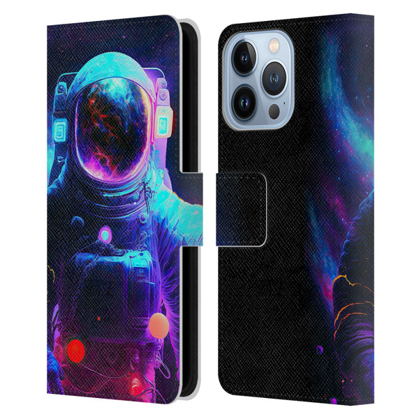 Wumples Cosmic Arts Astronaut Leather Book Wallet Case Cover For Apple iPhone 13 Pro