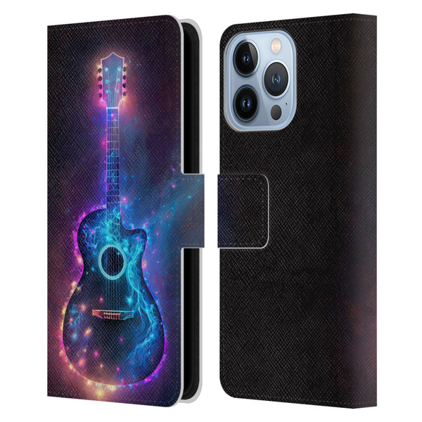 Wumples Cosmic Arts Guitar Leather Book Wallet Case Cover For Apple iPhone 13 Pro